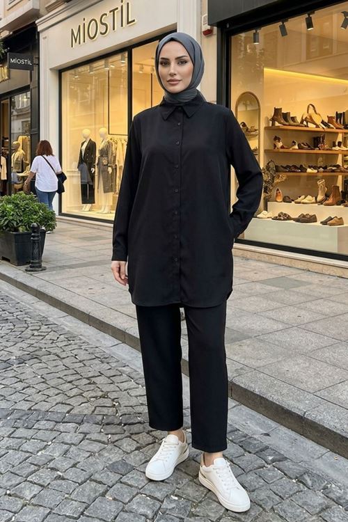 Klasik Dubai Tunik-Siyah