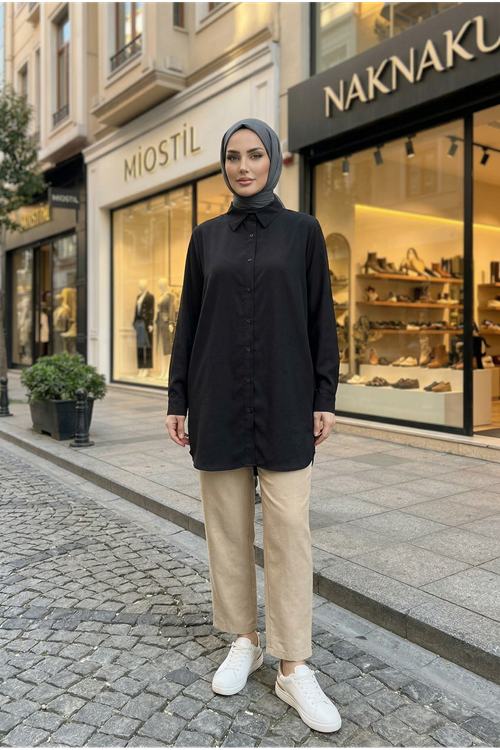 Klasik Dubai Tunik-Siyah