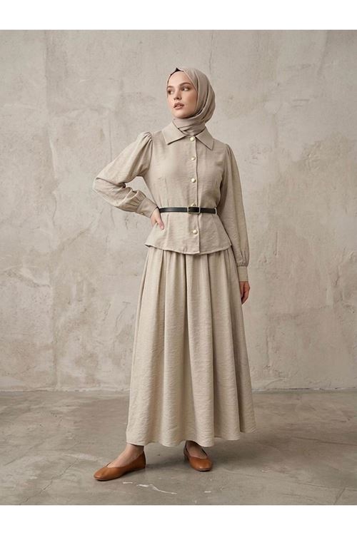 Ön Arka Pensli Kemer Detay Etekli Takım-Taş