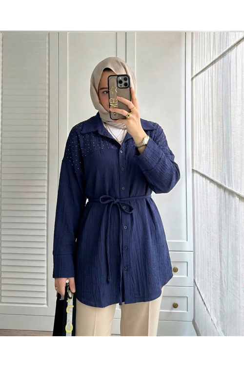 Roba Taş Detay Tunik-Lacivert