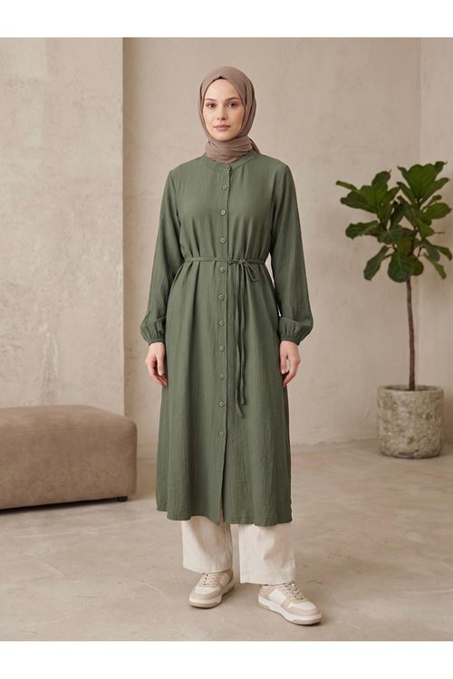 Hakim Yaka Uzun Tunik-Haki