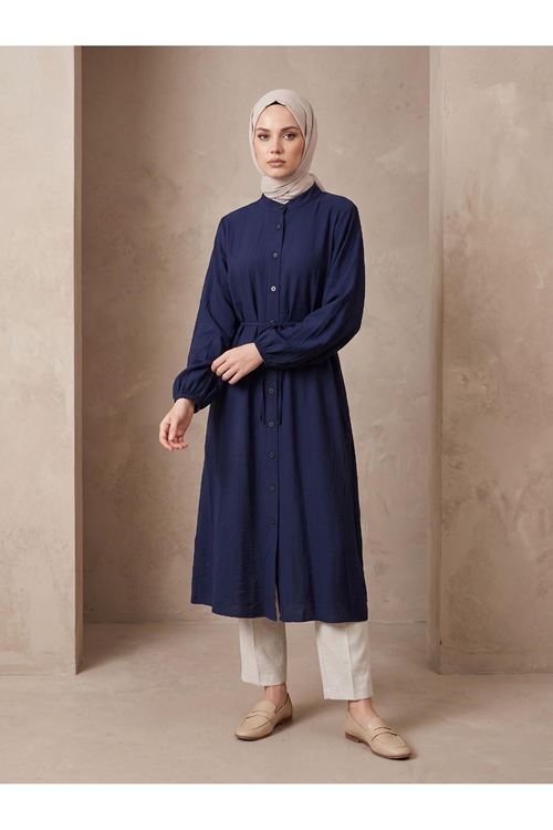 Hakim Yaka Uzun Tunik-Lacivert