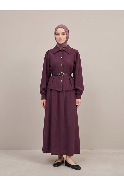 Ön Pensli Etekli Takım-Bordo