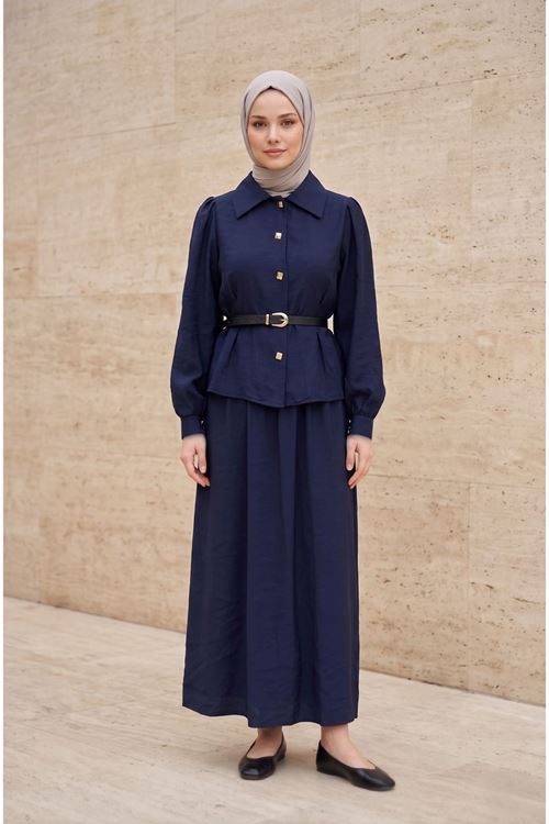 Ön Pensli Etekli Takım-Lacivert