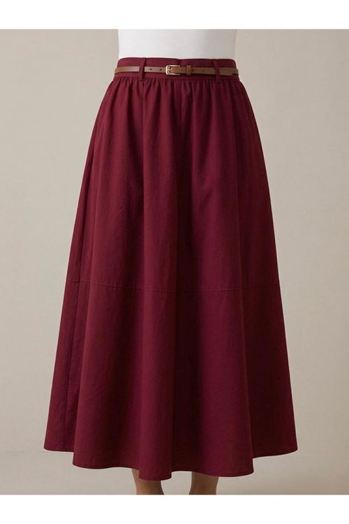 Büzgü Gazzeli Soft Etek-Bordo
