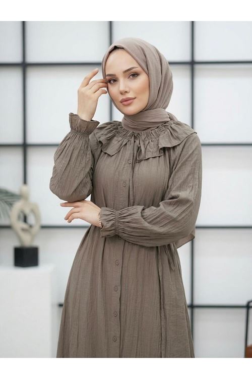 Yaka Tünelli Elbise-Duman