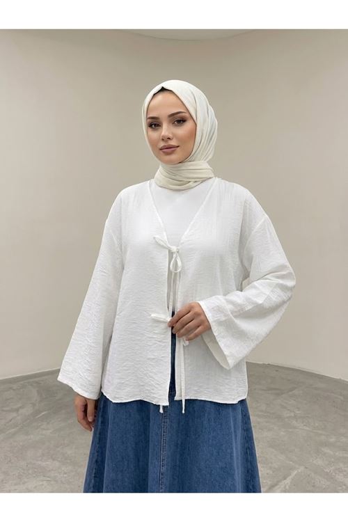 Ön BağlamalıTunik-Ekru