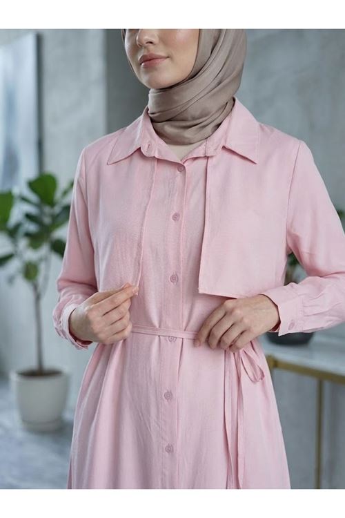 Aller Detay Patlı Elbise-Pembe