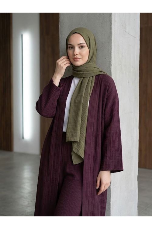 Uzun Hırka Pantolonlu Takım-Bordo