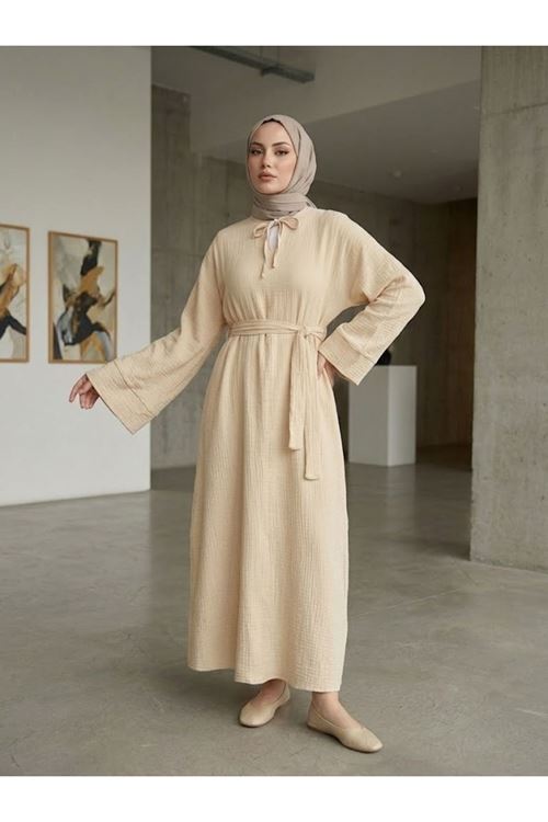 Yarasa Elbise-Bej