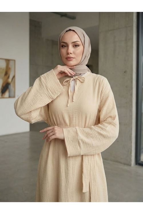 Yarasa Elbise-Bej
