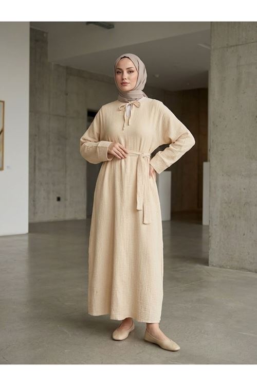Yarasa Elbise-Bej