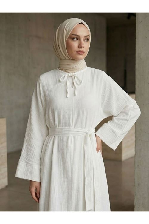 Yarasa Elbise-Ekru
