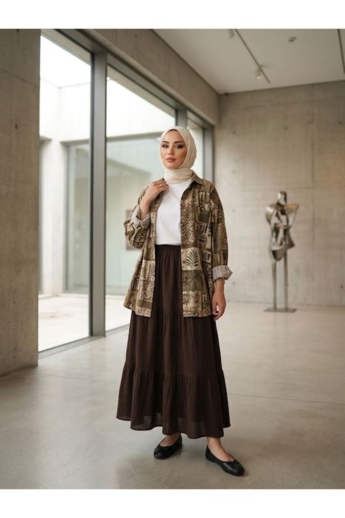 Etek Üç Katlı-Kahve