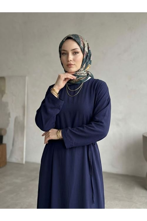 Kupra Elbise-Lacivert