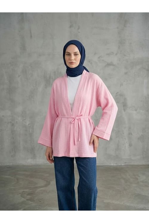 Müslin Kimono-Pembe