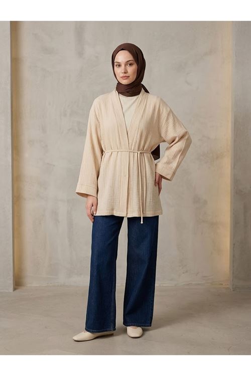 Müslin Kimono-Bej
