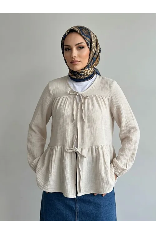 İki Bağlamalı Müslin Tunik-Taş