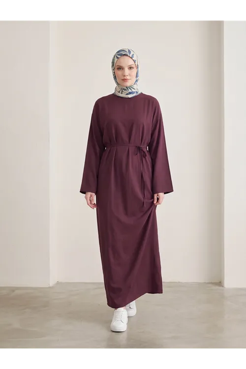 Modal Slop Elbise-Bordo