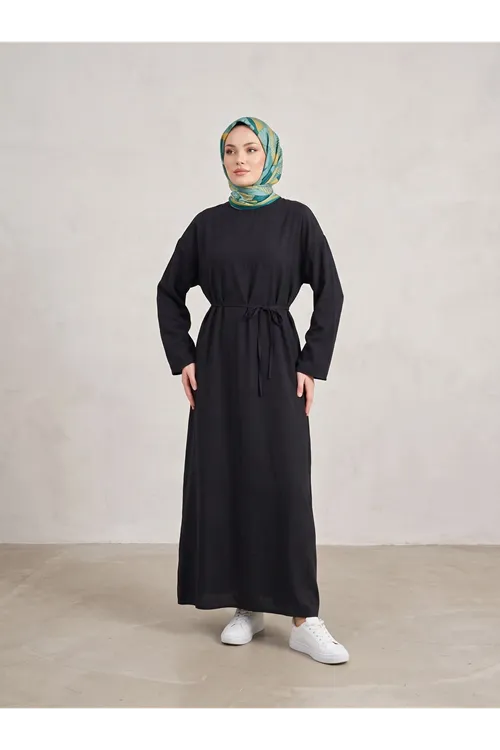Modal Slop Elbise-Siyah