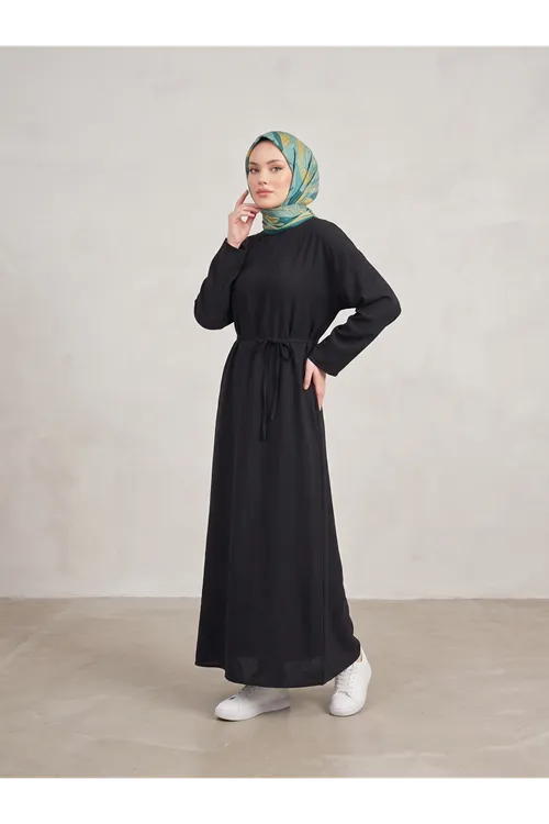 Modal Slop Elbise-Siyah