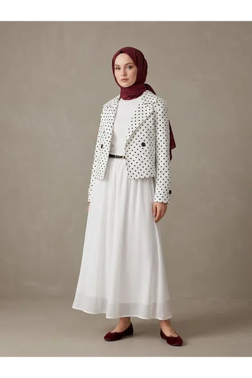 Astarlı Vual Etek-Beyaz