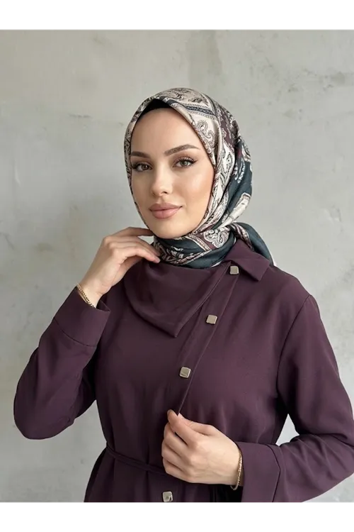 Çapraz Düğmeli Etekli Takım-Bordo