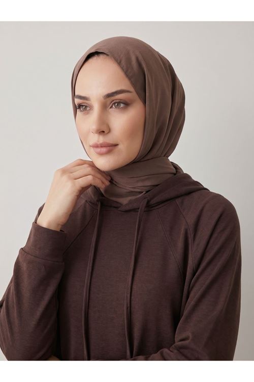 Parçalı Model Kapişonlu Takım-Kahve