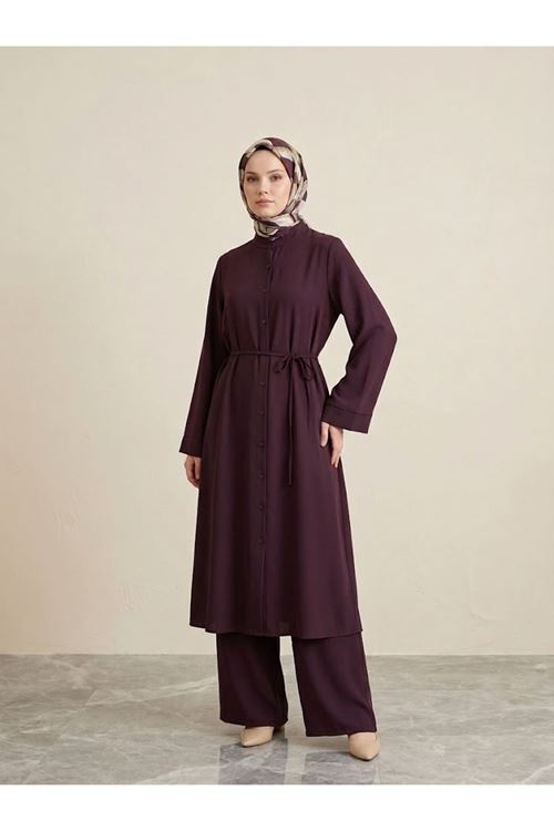 Takma Manşet Hakim Yaka Takım-Bordo