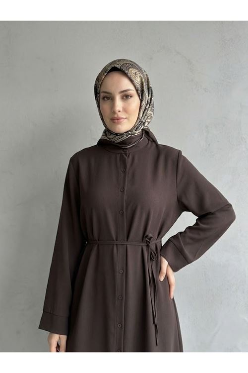 Takma Manşet Hakim Yaka Takım-Kahve