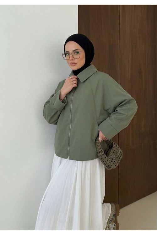 Fermuarlı Cep  Detay Panço-Haki