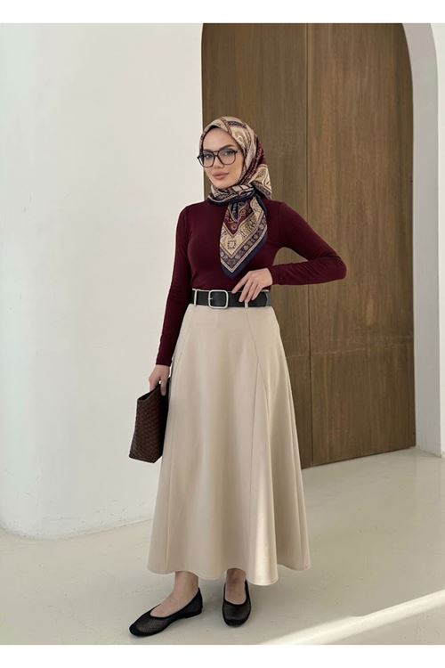Kelebek Detaylı Dabıl Etek-Taş