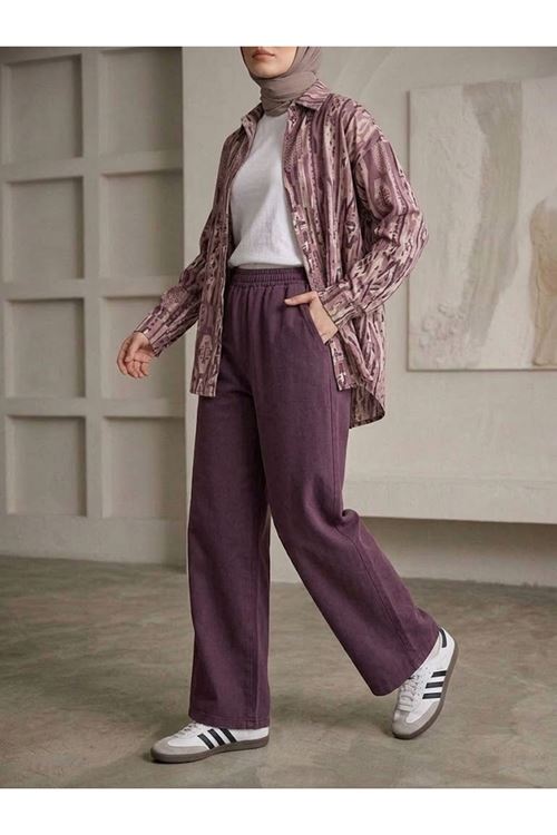 Cepli Yıkamalı Pantolon-Bordo