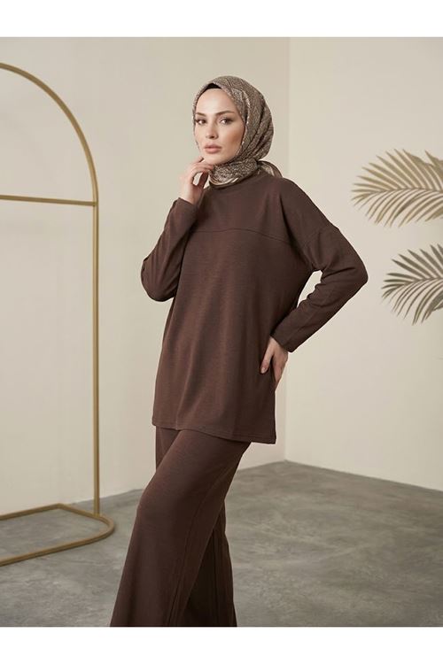 Roba Detay Pantolonlu Takım-Kahve