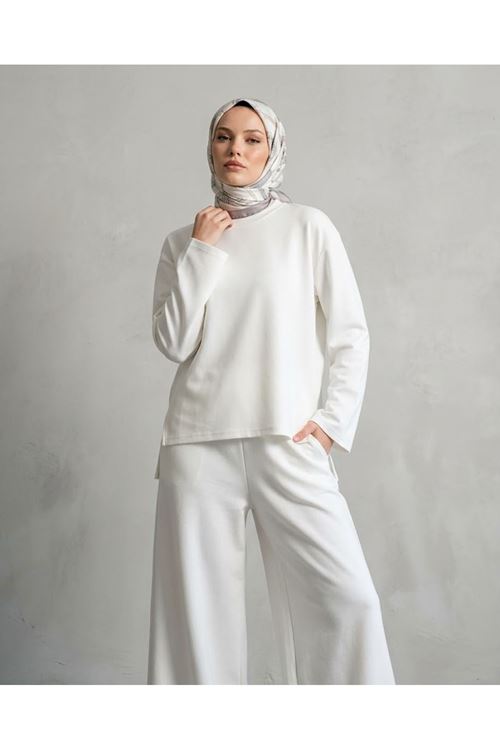 Yırtmaçlı Oysho Tunik-Ekru