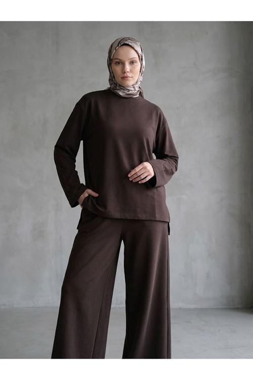 Yırtmaçlı Oysho Tunik-Kahve