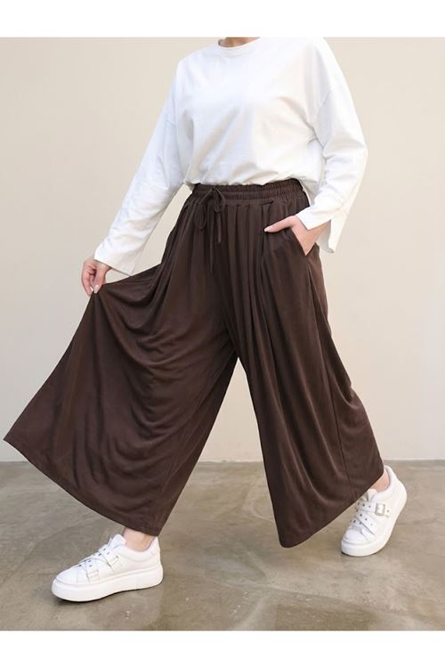 Pileli Oysho Pantolon-Kahve
