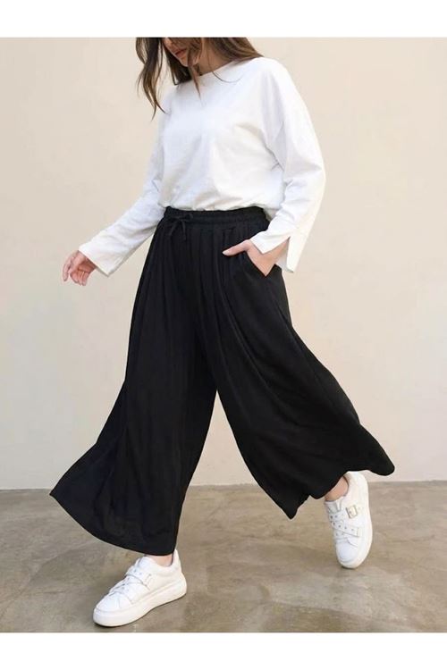 Pileli Oysho Pantolon-Siyah
