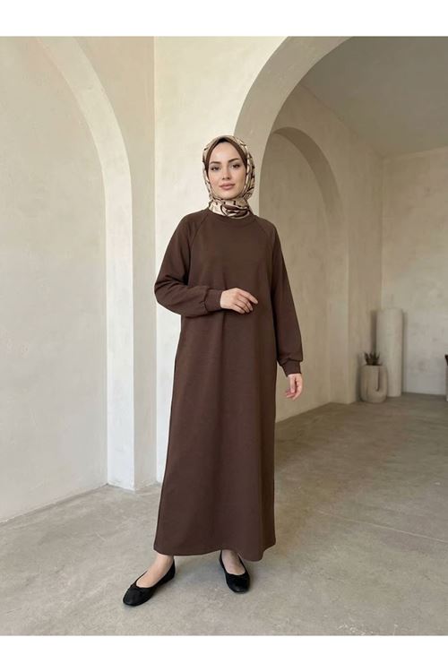 Reglan Kol Oysho Elbise-Açık Kahve