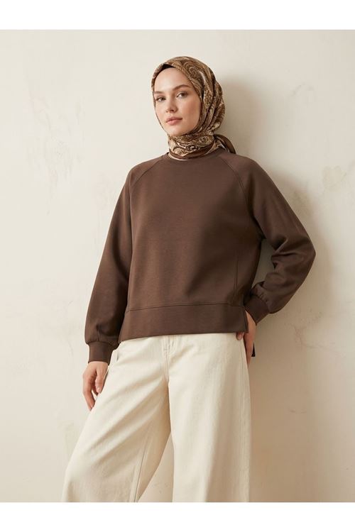 Parçalı Oysh Tunik-Kahve