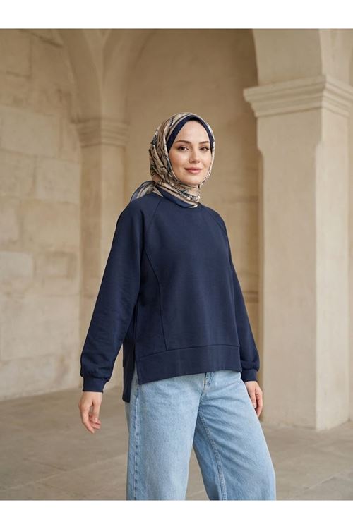 Parçalı Oysh Tunik-Lacivert