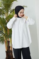 İnce Çizgili Tunik-Siyah