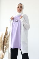 Beautıful Baskı Detay T-shırt-Lila