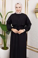 Aller Detay Beli Tünel Elbise-Siyah