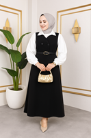 Düğme Detay Jile-Siyah