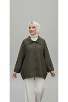 Casual Relax Fit Giy Çık Bondit Hırka-Haki