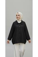 Casual Relax Fit Giy Çık Bondit Hırka-Siyah