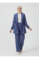 Kol Apolet Bel Tünel Pantolonlu Takım-Mavi