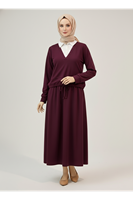 Yaka Detay Etekli Oysho Takım-Bordo
