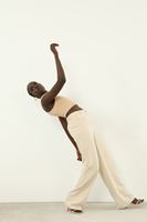 Retro Palazzo Pantolon-Bej